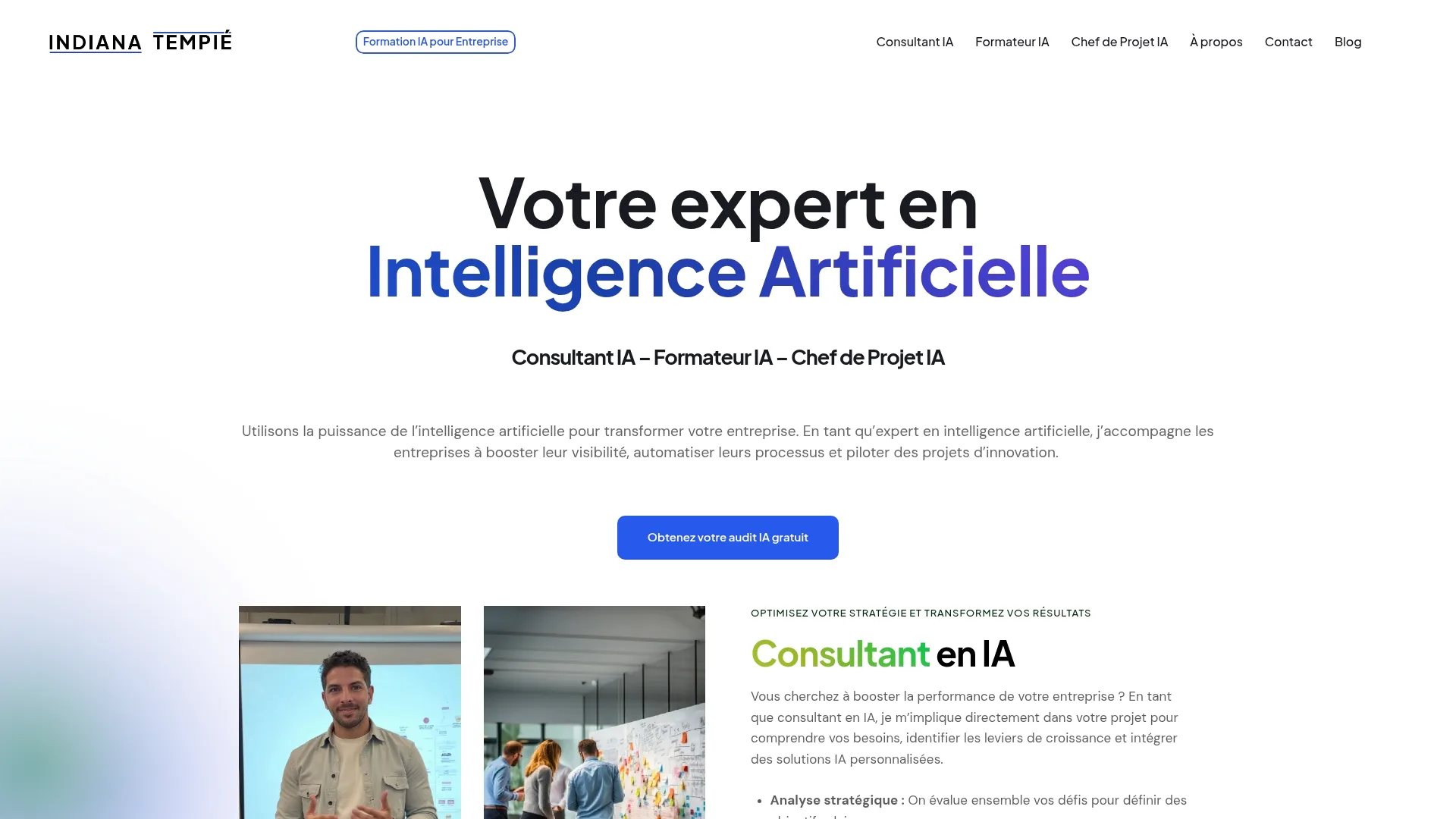 Indiana Tempié, consultant IA pour PME et dirigeants