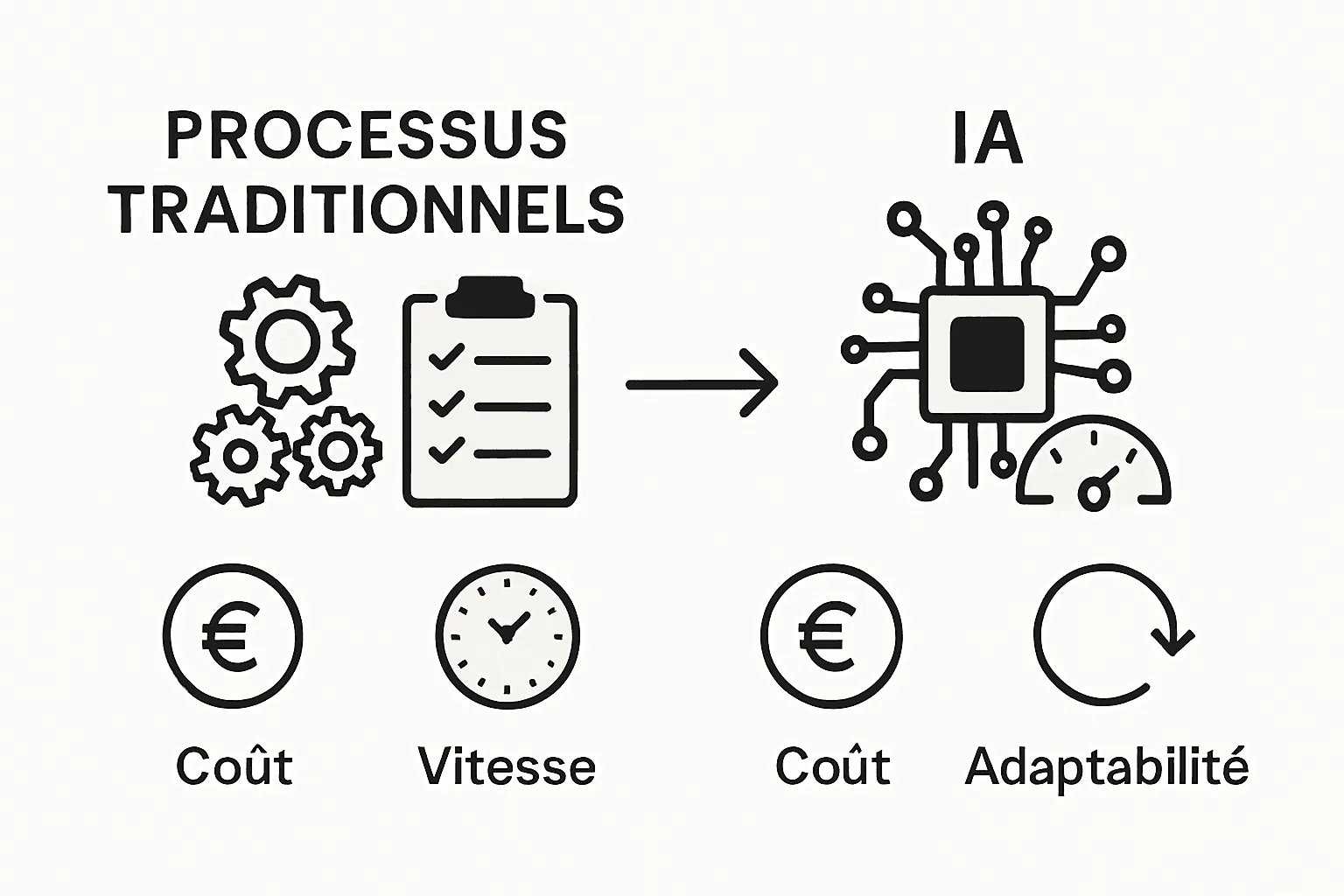 Infographie : l’intelligence artificielle face aux solutions professionnelles classiques