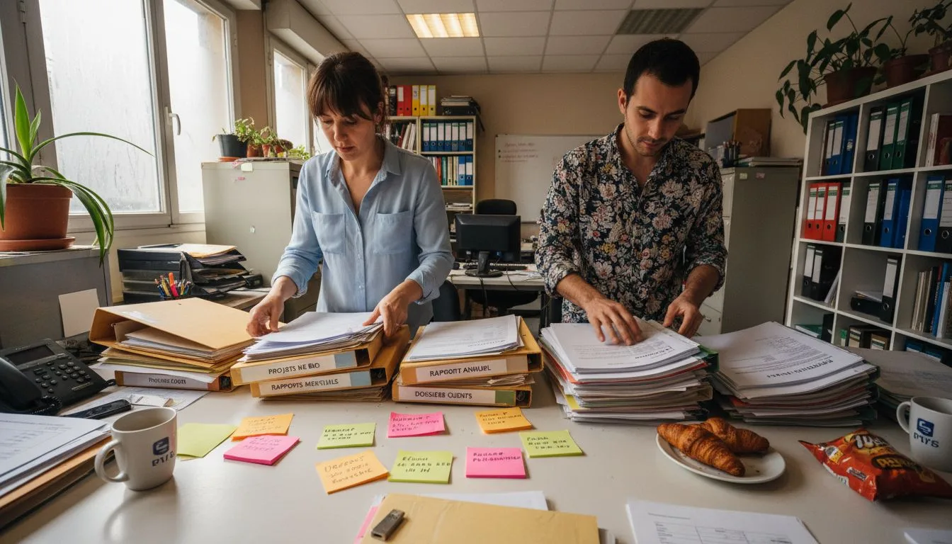 Une équipe réunie autour d’une table, plongée dans l’analyse de données professionnelles.