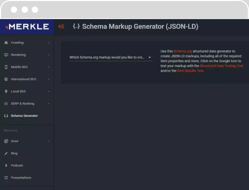 Générateur de balisage Schema Merkle