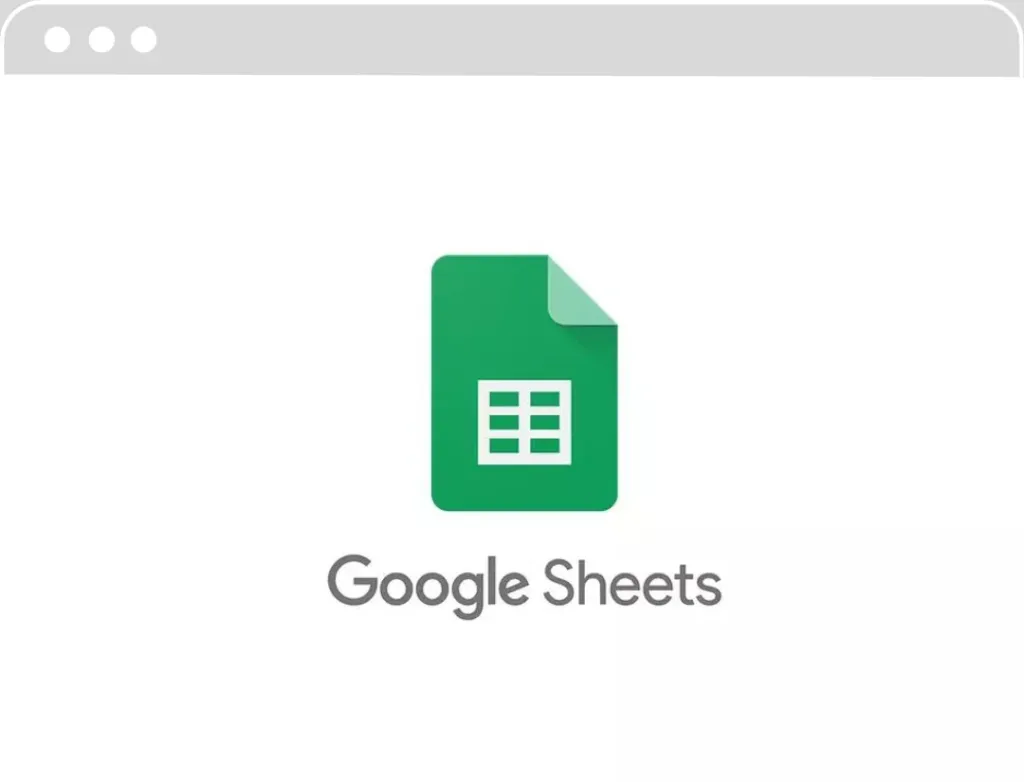 Logo de Google Sheets, représentant une feuille de calcul verte avec des lignes de grille blanches, accompagnée du texte 'Google Sheets' en dessous.