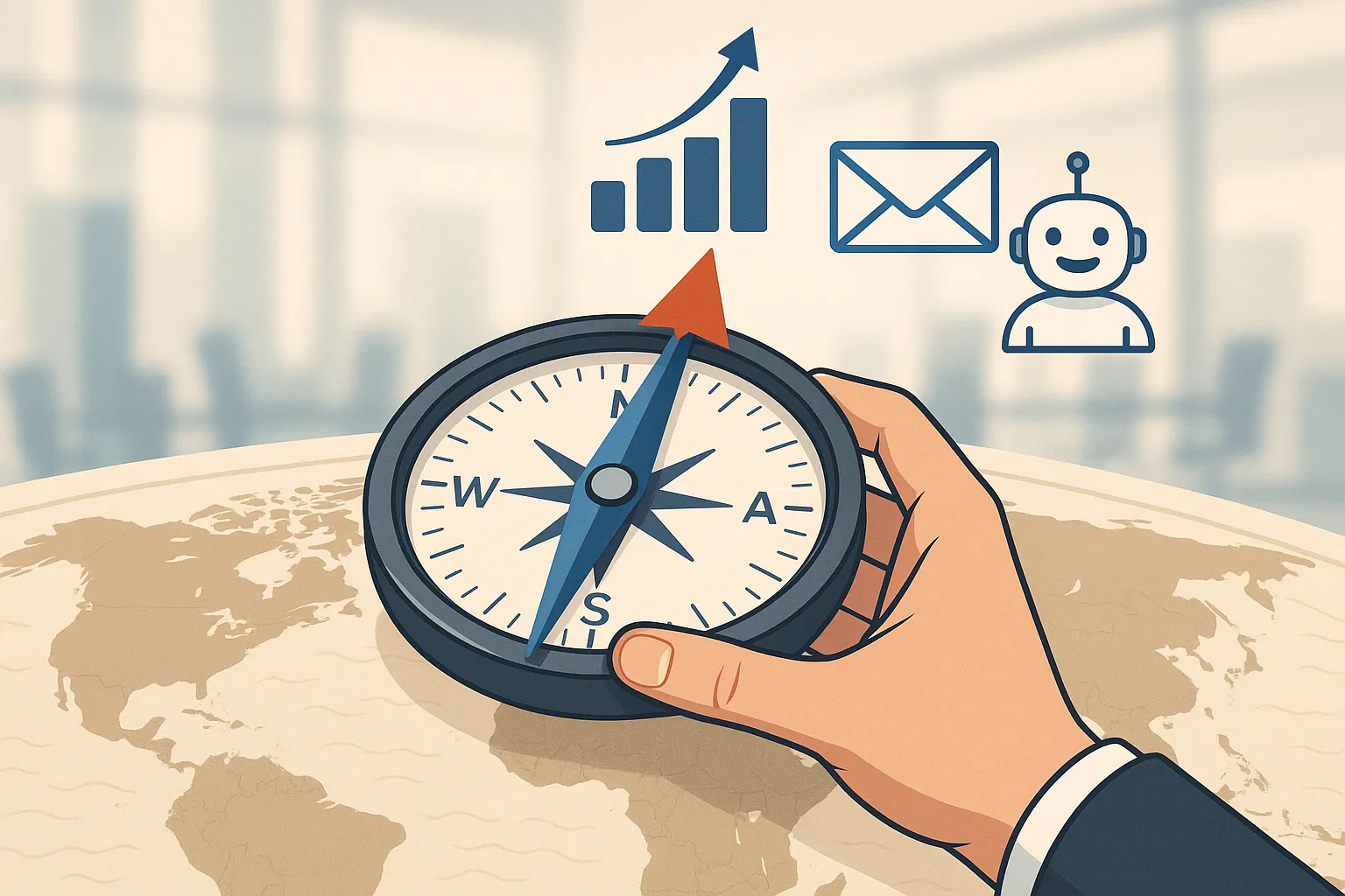 Boussole guidant un entrepreneur vers la bonne formation intelligence artificielle orientee PME.