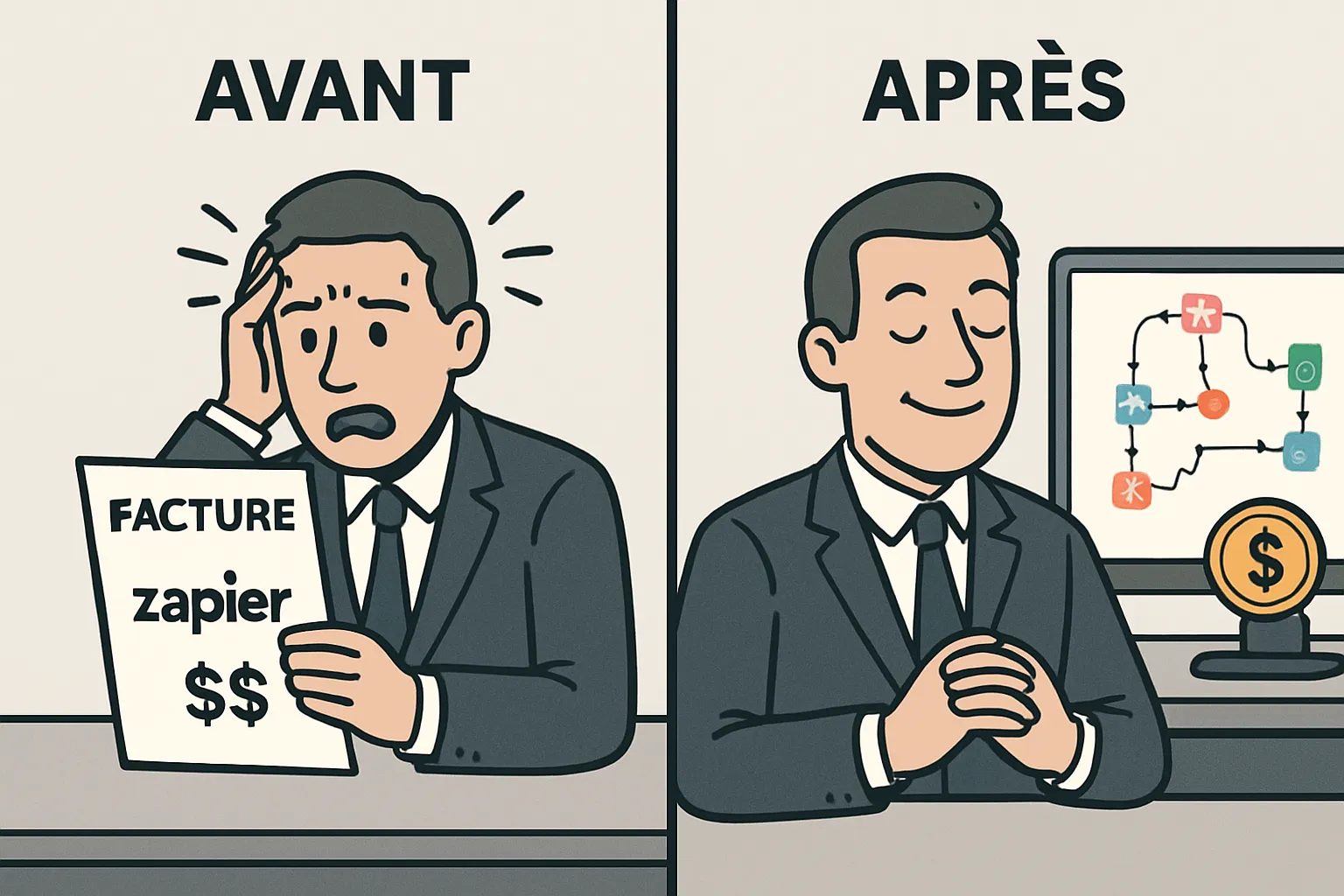 Cas concret d'une PME passant de factures Zapier élevées à une maîtrise des coûts et une liberté totale avec n8n.