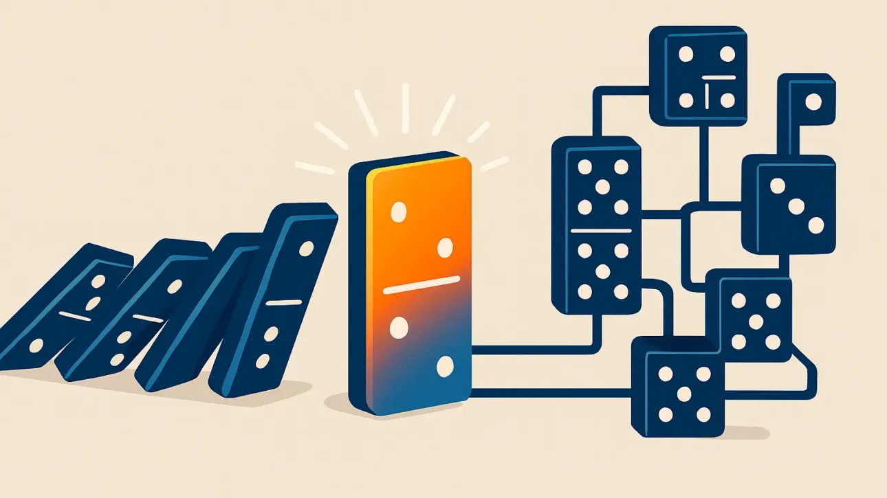 Illustration strategique du n8n import workflow stoppant des taches repetitives pour lancer un processus efficace.