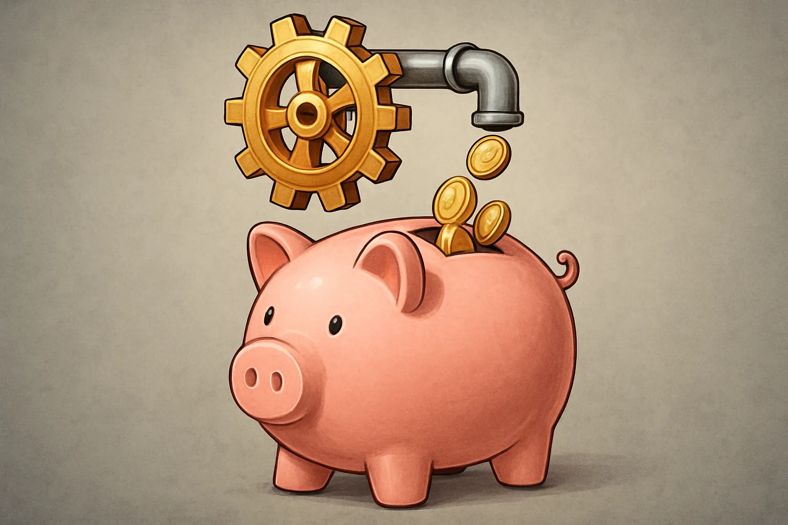 Calcul du ROI de N8N pour une PME, symbolisé par un rouage de l'automatisation qui génère de l'argent.