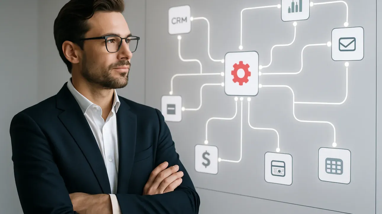 Un entrepreneur planifiant une strategie de workflow automation n8n pour la scalabilite de sa PME.