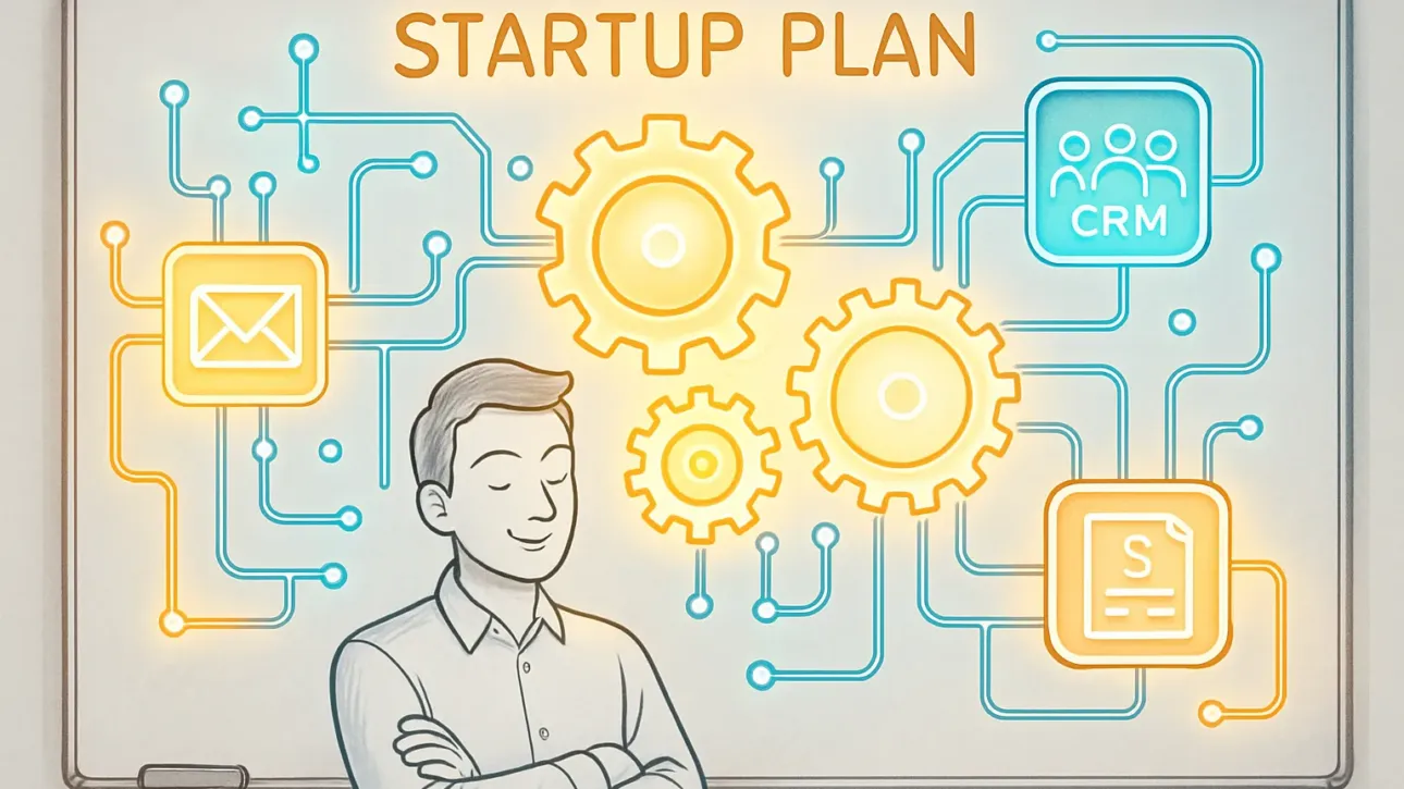 Un fondateur bénéficiant d'un accompagnement startup efficace grâce à l'automatisation de ses processus opérationnels.