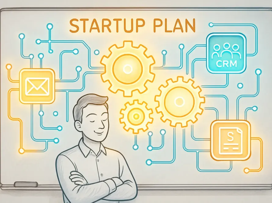 Un fondateur bénéficiant d'un accompagnement startup efficace grâce à l'automatisation de ses processus opérationnels.