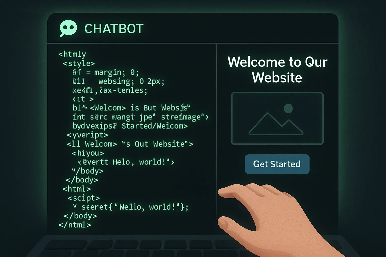 Interface de Claude AI générant du code HTML et CSS pour créer un site web professionnel sans coder