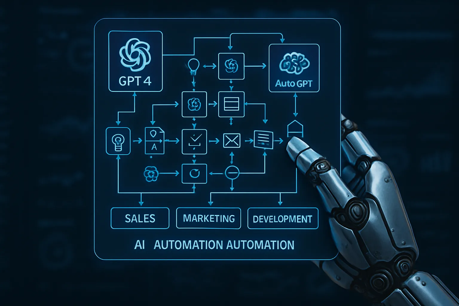 Dashboard d'automatisation IA montrant les processus business optimisés