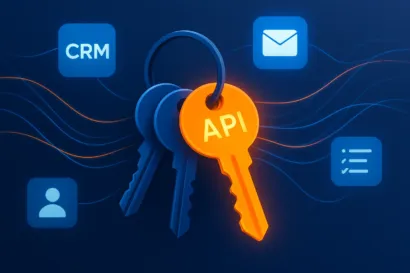 Un guide pour trouver sa cle API n8n, illustré par un trousseau de clés connectant plusieurs applications de PME.
